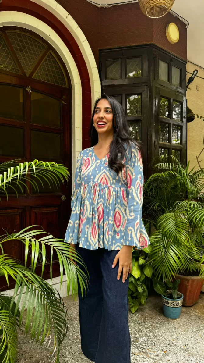 Dahlia Cotton Tunic - Blue