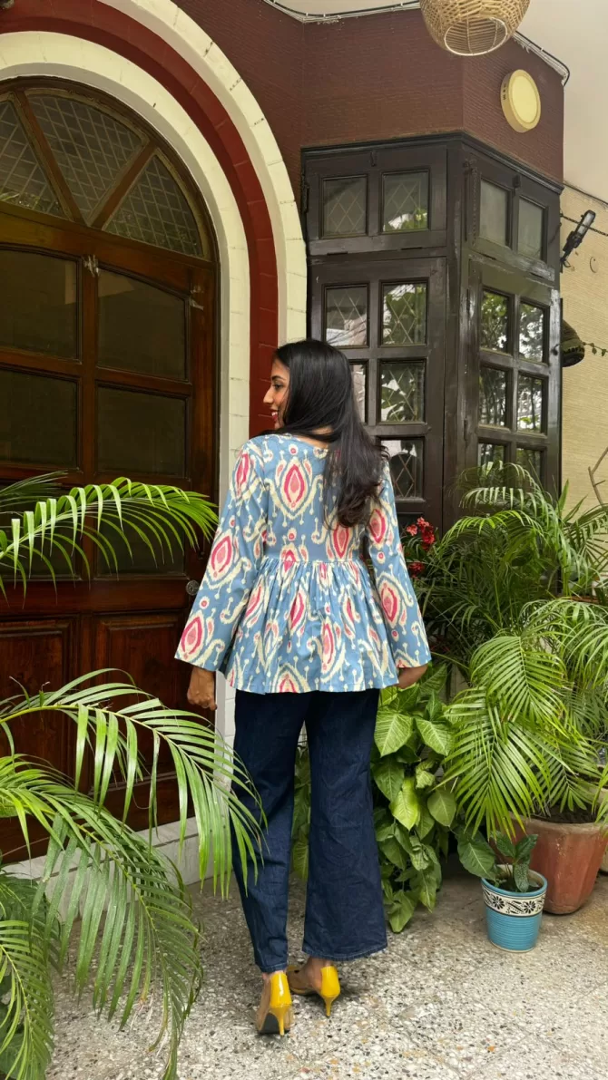 Dahlia Cotton Tunic - Blue