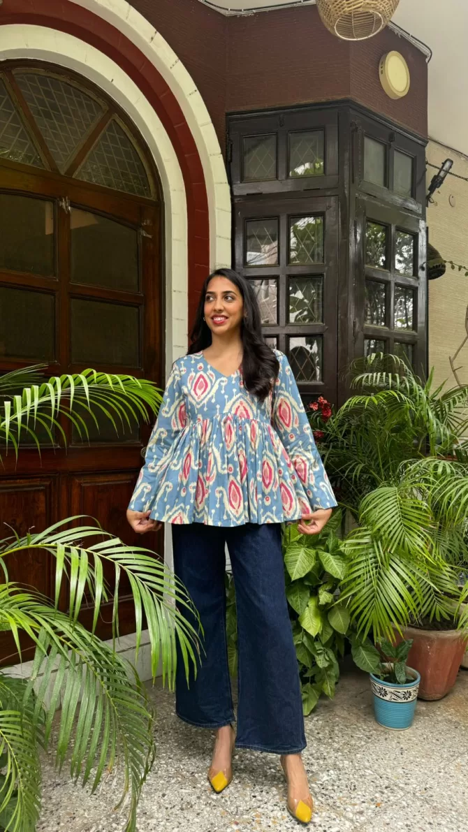 Dahlia Cotton Tunic - Blue