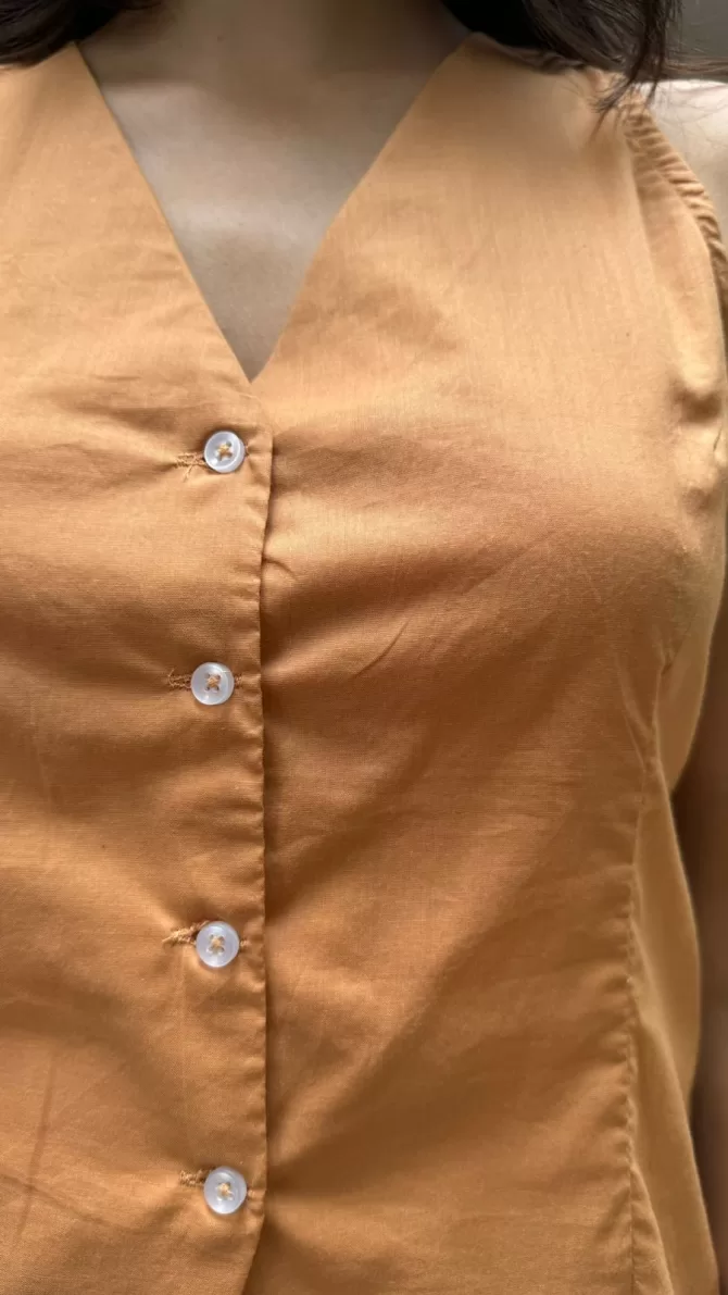 Chic Cotton Waistcoat - Beige