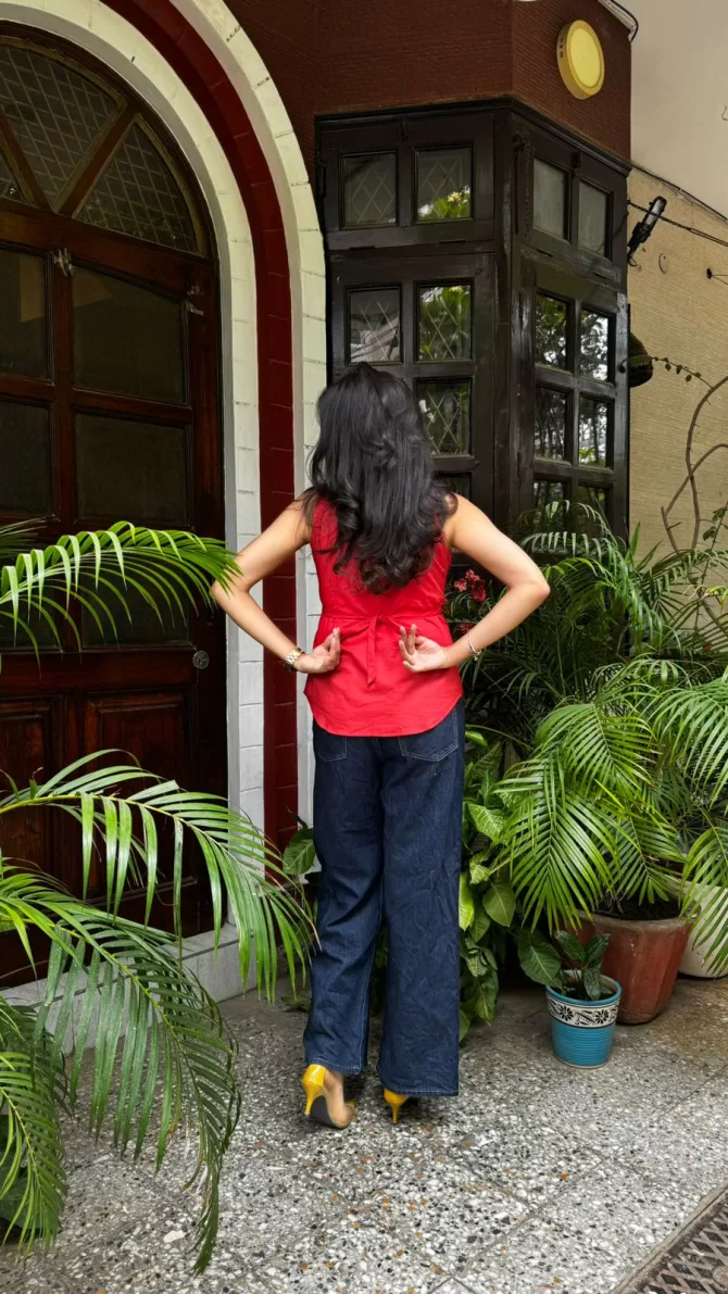 Chic Cotton Waistcoat - Rust Red