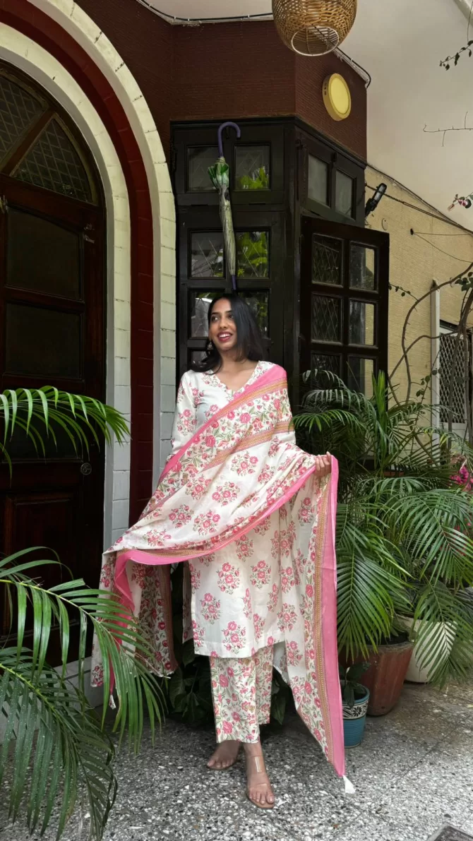 Gulabi Girl Dupatta Suit Set - ( Super Premium Collection)