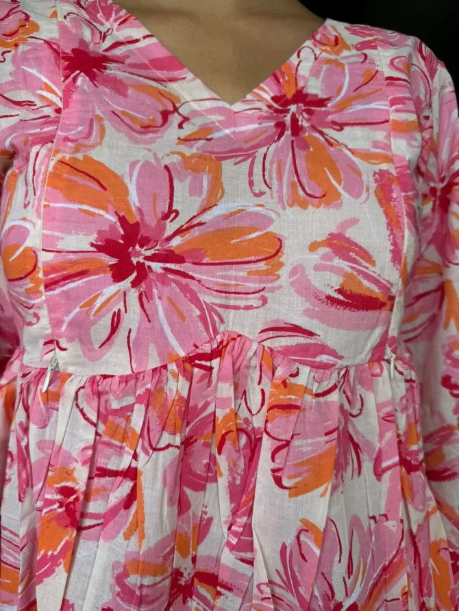 Maternity Dahlia Cotton Tunic - Pink