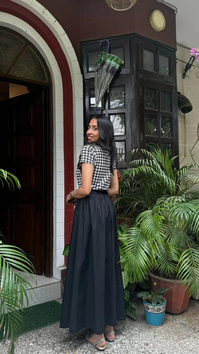 Babe Solid Cotton Skirt - Black (Premium Collection)