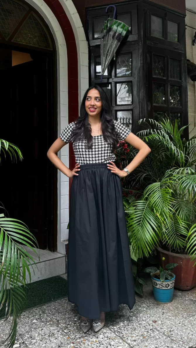 Babe Solid Cotton Skirt - Black (Premium Collection)
