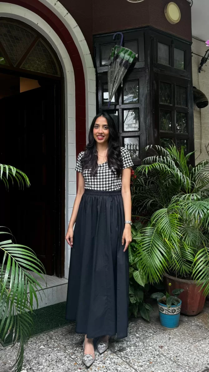 Babe Solid Cotton Skirt - Black (Premium Collection)