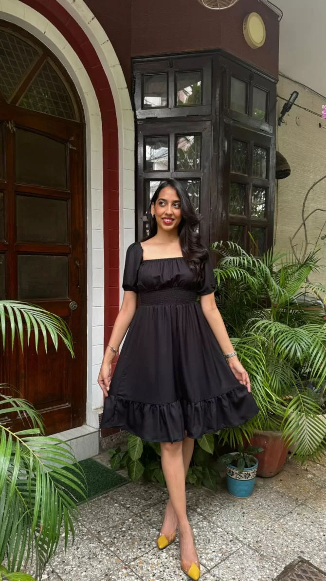 Muse Smocked Dress - Black