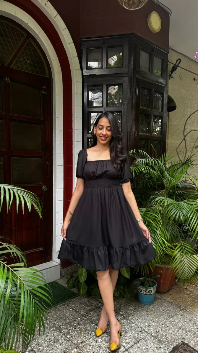 Muse Smocked Dress - Black