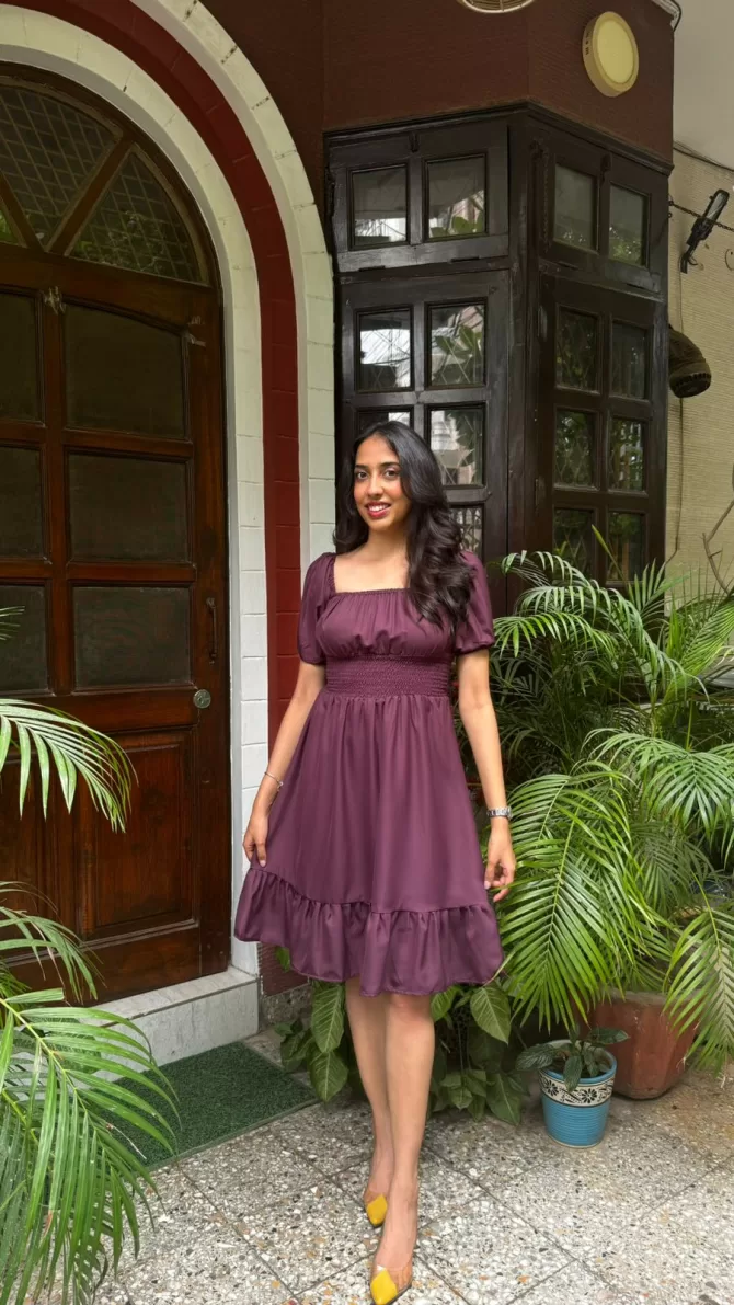 Muse Smocked Dress - Wine