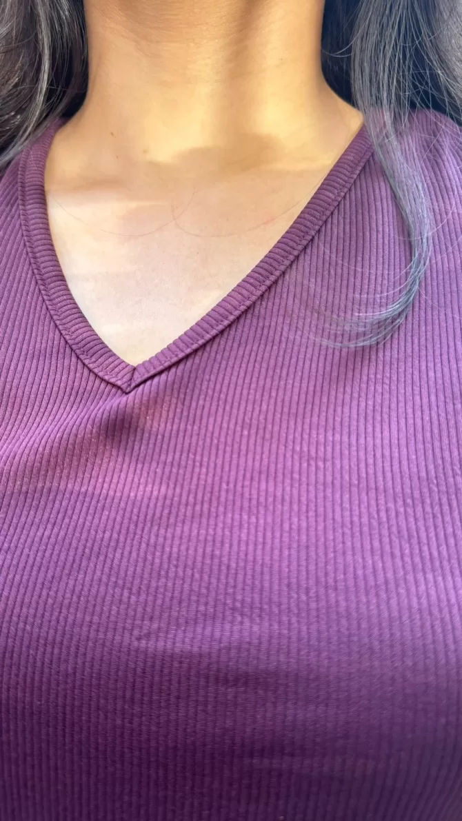 Lettuce Ribbed Top - Wine
