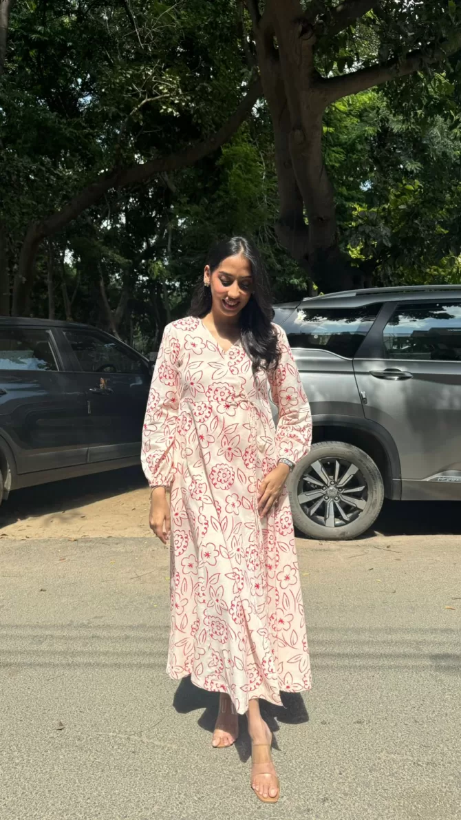 Hunny Stitched Wrap Maxi - Cream (Premium Collection)