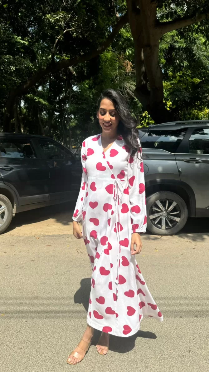 Hunny Stitched Wrap Maxi - Hearts (Premium Collection)