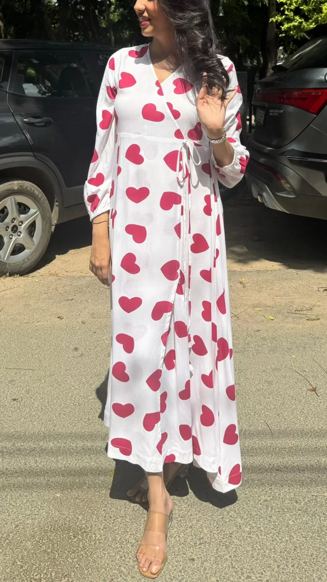 Hunny Stitched Wrap Maxi - Hearts (Premium Collection)