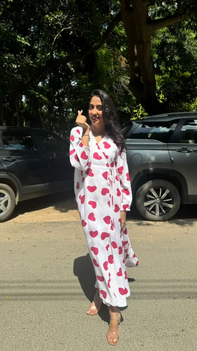 Hunny Stitched Wrap Maxi - Hearts (Premium Collection)
