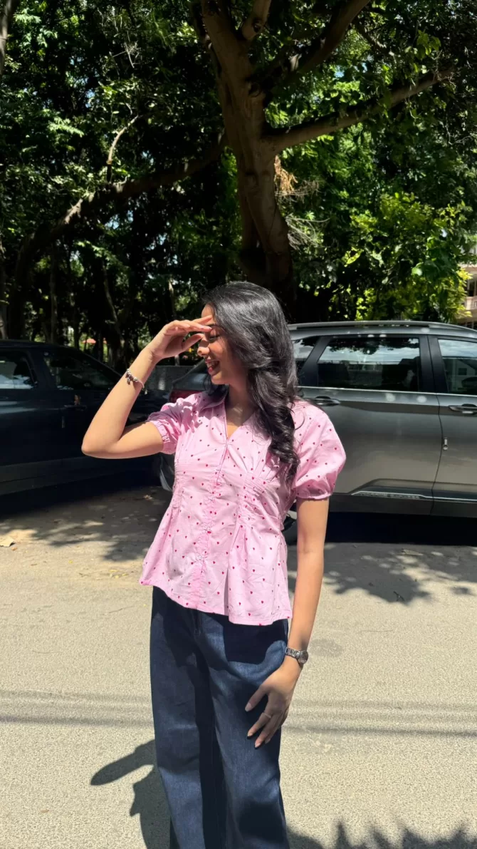 Wild Flower Cotton Shirt (With Sleeve) - Pink (Premium Collection)