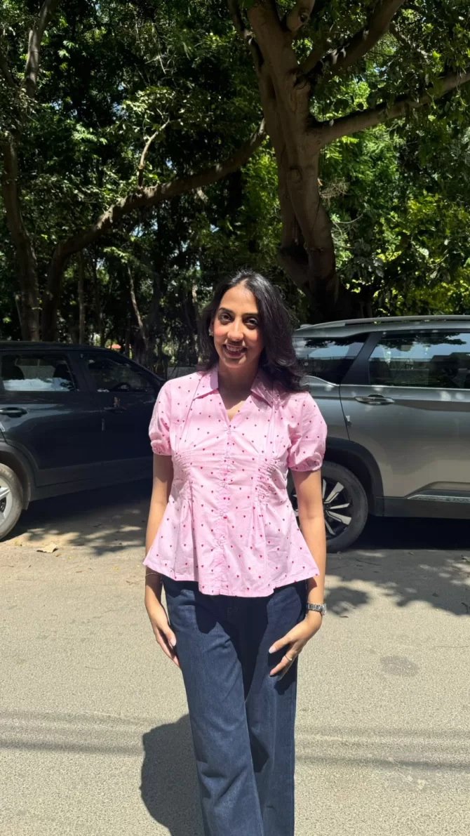 Wild Flower Cotton Shirt (With Sleeve) - Pink (Premium Collection)