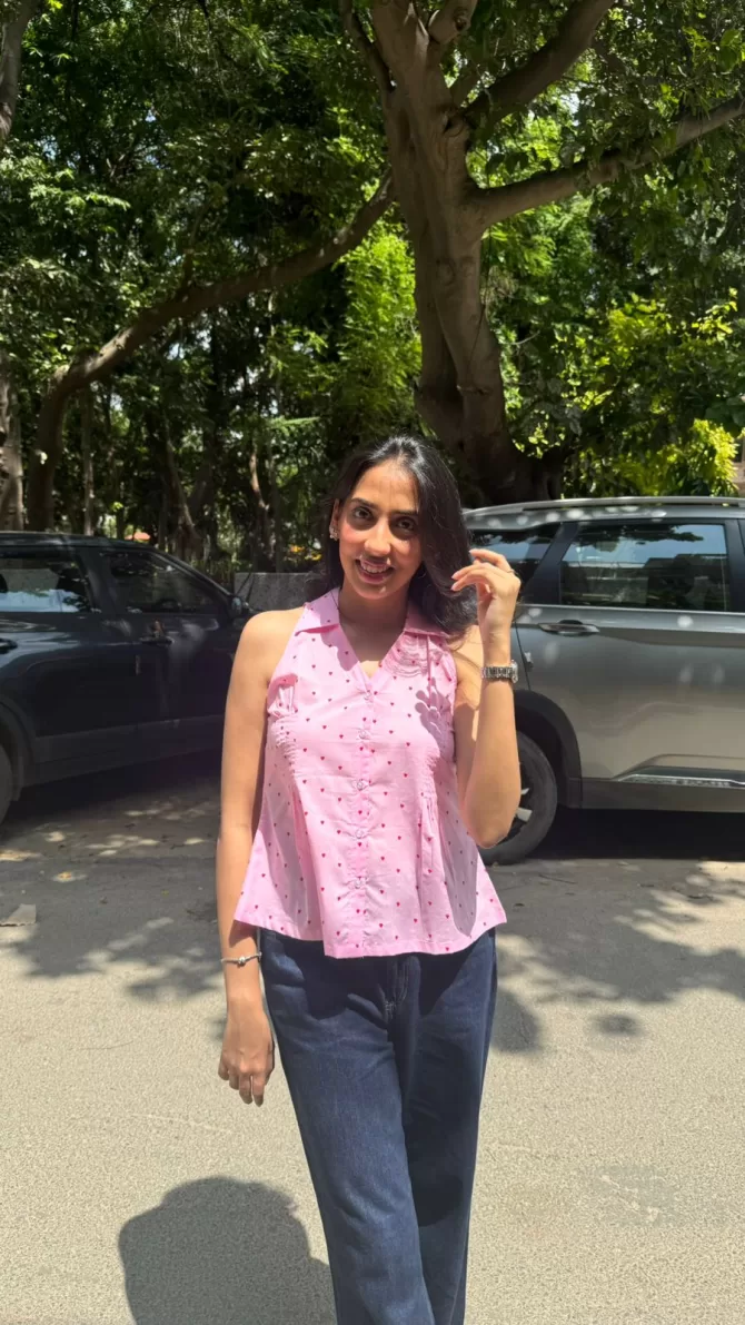 Wild Flower Cotton Shirt (Sleeveless) - Pink (Premium Collection)