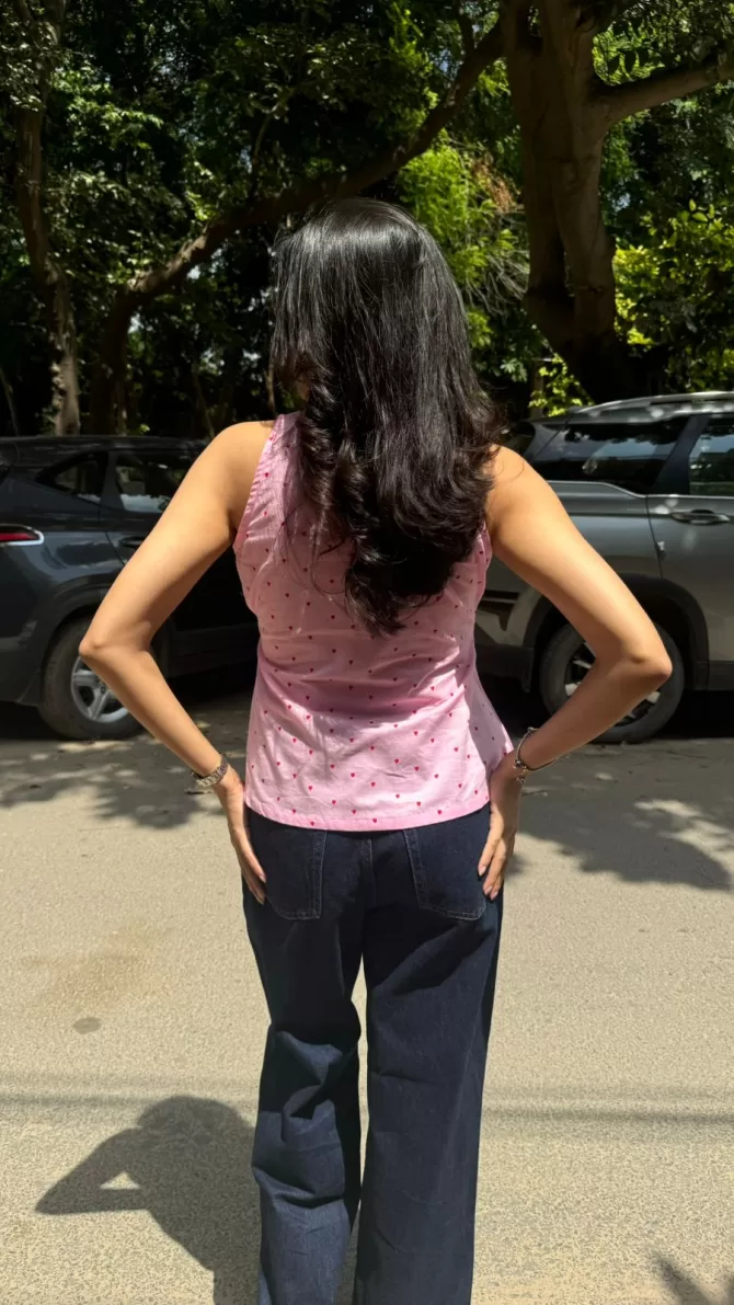 Wild Flower Cotton Shirt (Sleeveless) - Pink (Premium Collection)